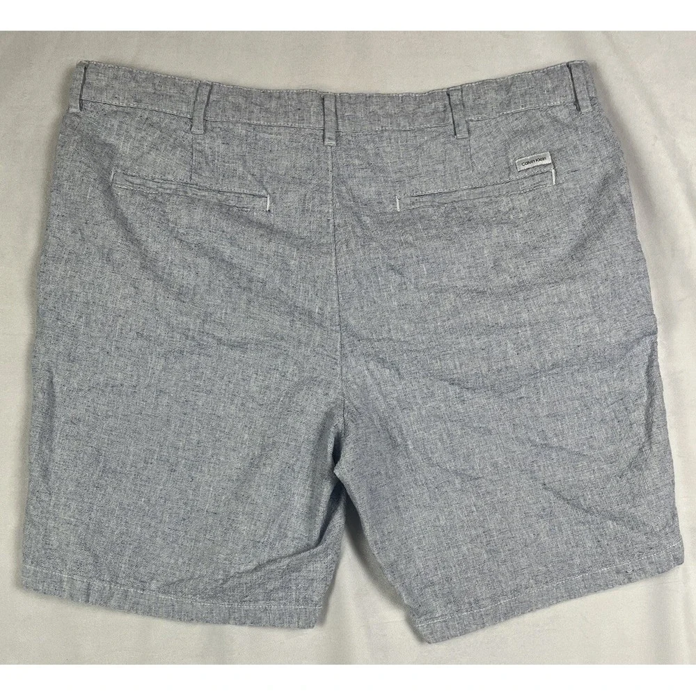 Calvin Klein Blue Lightweight 38 Beach Chino Light Blue Linen Cotton mix Shorts
